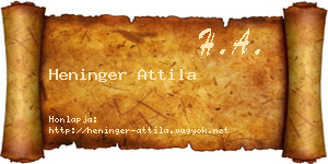 Heninger Attila névjegykártya