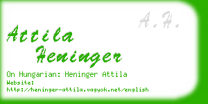 attila heninger business card